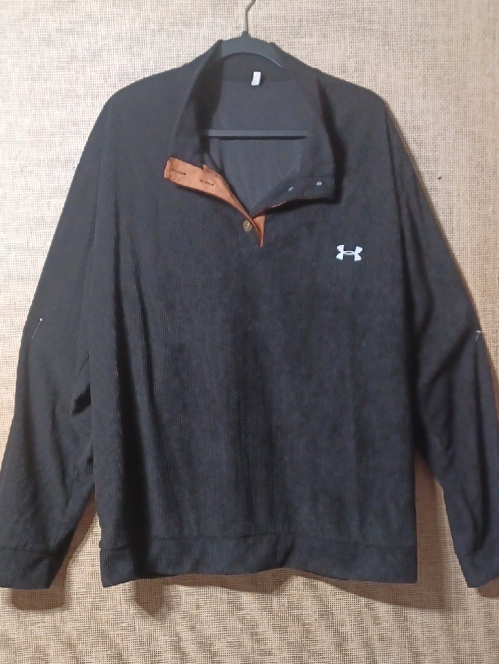 Under Armour Black Performance Quarter-Zip Pullover with Brown Trim